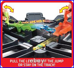 Hot Wheels Toy Car Track Set Colossal Crash, More than 5 Feet Wide, Powered by M