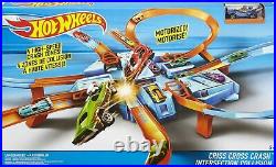 Hot Wheels Toy Car Track Set, Criss Cross Crash with 164 Scale Vehicle, Powe