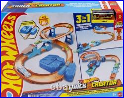 Hot Wheels Toy Car Track Set, Deluxe Building Box with Motorized Booster, 1