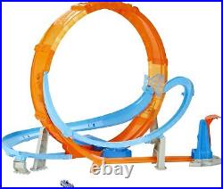 Hot Wheels Toy Car Track Set Massive Loop Mayhem, 28-in Tall Loop, Powered by Mo