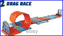 Hot Wheels Toy Car Track Set, Race Crate Transforms into 3 Builds, Includes Stor