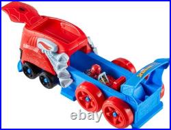 Hot Wheels Toy Car Track Set Spider-Man Large-Scale Launcher And Hauler