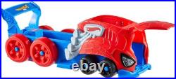 Hot Wheels Toy Car Track Set Spider-Man Large-Scale Launcher And Hauler