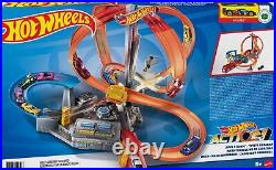 Hot Wheels Toy Car Track Set Spin Storm 3 Intersections for Crashing & Motori