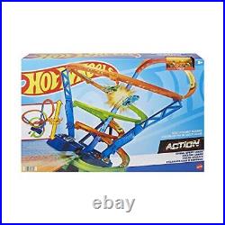 Hot Wheels Toy Car Track Set Spiral Speed Crash Powered by Motorized Booster
