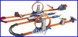 Hot Wheels Toy Car Track Set, Track Builder Playset Total Turbo Takeover with 1