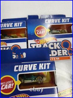 Hot Wheels Track Builder System Curve Kit Includes Cars. Lot Of 5 Sets