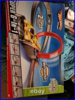 Hot Wheels Track Builder System Race Super 6-in-1 Set New With 2 Cars