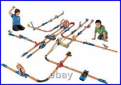 Hot Wheels Track Set Builder Loops With Booster Cars Racetrack Toys Kids Play Game