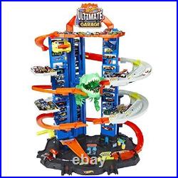 Hot Wheels Track Set Ultimate Garage Toy Vehicle Playset With Moving Dinosaur