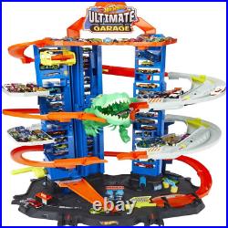 Hot Wheels Track Set and 2 Toy Cars City Ultimate Garage Playset