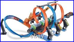 Hot Wheels Track Set and Toy Car, Large-Scale Motorized Track with 3 Corkscrew L
