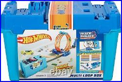 Hot Wheels Track Set with Loops and Storage Bin Kids Die Cast Car Play Race 10ft