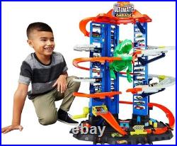 Hot Wheels Ultimate Garage Track Set with 2 Cars, T-Rex Dino