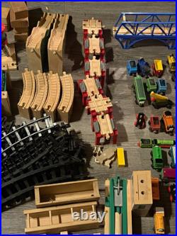 Huge Thomas & Friends Wooden Railway Trains Lot READ Cars Track Set