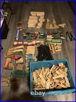 Huge Thomas & Friends Wooden Railway Trains Lot READ Cars Track Set