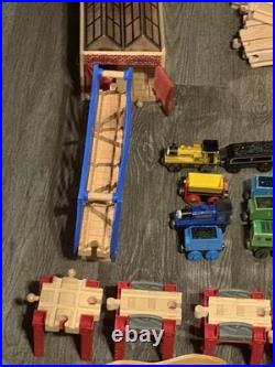 Huge Thomas & Friends Wooden Railway Trains Lot READ Cars Track Set