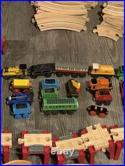 Huge Thomas & Friends Wooden Railway Trains Lot READ Cars Track Set
