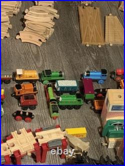 Huge Thomas & Friends Wooden Railway Trains Lot READ Cars Track Set