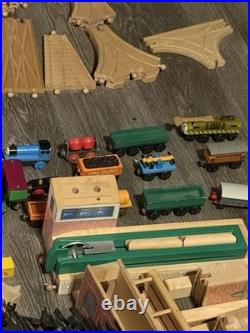 Huge Thomas & Friends Wooden Railway Trains Lot READ Cars Track Set