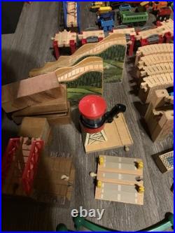 Huge Thomas & Friends Wooden Railway Trains Lot READ Cars Track Set