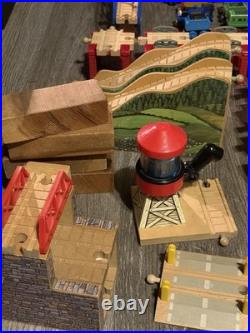 Huge Thomas & Friends Wooden Railway Trains Lot READ Cars Track Set