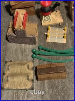 Huge Thomas & Friends Wooden Railway Trains Lot READ Cars Track Set