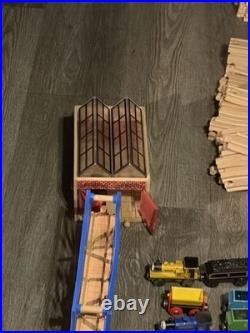 Huge Thomas & Friends Wooden Railway Trains Lot READ Cars Track Set