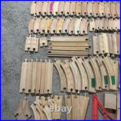 Huge Wooden Train Track Set Lot Bridges Crane Cars Figures Mixed Brands Thomas