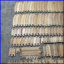 Huge Wooden Train Track Set Lot Bridges Crane Cars Figures Mixed Brands Thomas