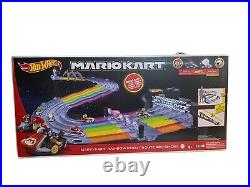 IN HAND New In Box Hot Wheels Mario Kart Rainbow Road Track Set King Boo