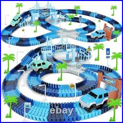 Interactive 269 PCS Racing Track Set with 2 Race Cars Perfect Birthday Gift