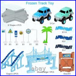Interactive 269 PCS Racing Track Set with 2 Race Cars Perfect Birthday Gift