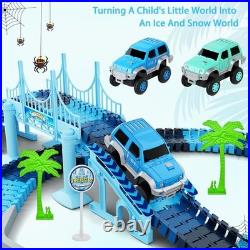 Interactive 269 PCS Racing Track Set with 2 Race Cars Perfect Birthday Gift