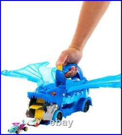 Interactive City Toy Car Track Set Large Dual Dragons & 2 Die-Cast Vehicles