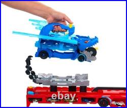 Interactive City Toy Car Track Set Large Dual Dragons & 2 Die-Cast Vehicles