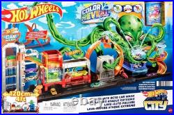 Interactive City Toy Car Track Set with Color Change Vehicle