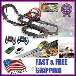 Interactive Electric Slot Car Race Track with Light and Sound Effects