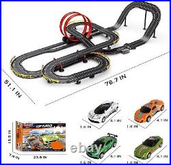 Interactive Electric Slot Car Race Track with Light and Sound Effects