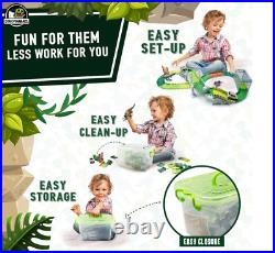 JitteryGit Dinosaur Toys for Boys Race Car Track Set Dinosaurs STEM Vehicle