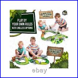 JitteryGit Dinosaur Toys for Boys Race Car Track Set Dinosaurs STEM Vehicle Kids