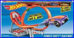 Kids Hot Wheels Power Shift Raceway Loop Jump Track 5 Race Cars Vehicles Set New