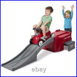 Kids Ride-on Toy Set with Track Slide Ramp and Car, Interactive Fun Toy Game Red