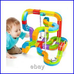 KlickRail Electric Train Set Flexible Race Track for Kids 4 6 7 8, 88 Pcs Car