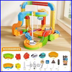 KlickRail Electric Train Set Flexible Race Track for Kids 4 6 7, Car Track fo