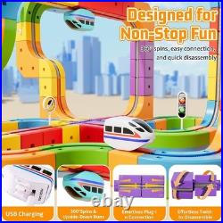 KlickRail Electric Train Set Flexible Race Track for Kids 4 6 7, Car Track fo