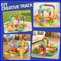 Klickrail Electric Train Set Flexible Race Track for Kids 4 6 7 8, 88 Pcs Car T
