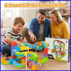 Klickrail Electric Train Set Flexible Race Track for Kids 4 6 7 8, 88 Pcs Car T