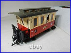 LGB 23301 US PASSENGER TRAIN SET 1990S G SCALE ENGINE With 2 CARS CONTROL TRACKS