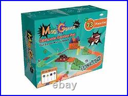 Mag-Genius Magnet Tiles Race Car Track + Bonus Road Signs & Car Magna 3D Set Toy